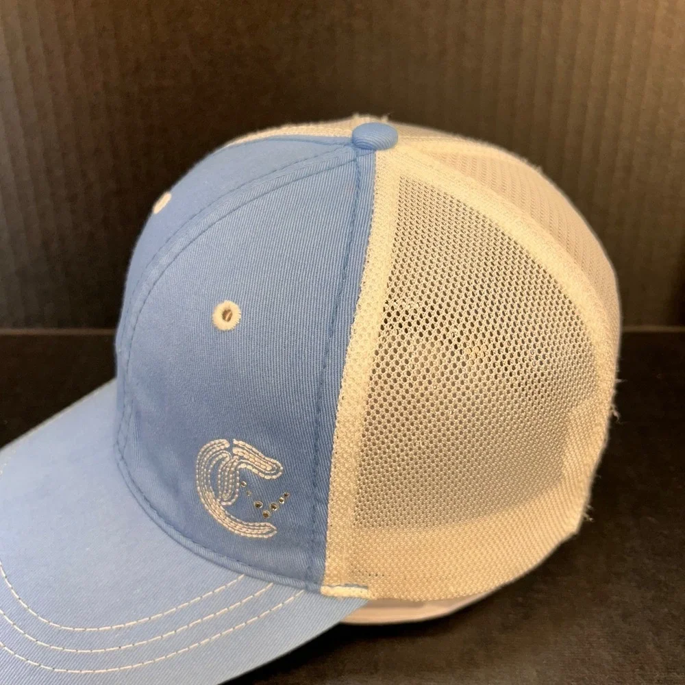 Callaway Golf Embroidered Rhinestone C Womens Light Blue Hat Mesh Trucker OSFA